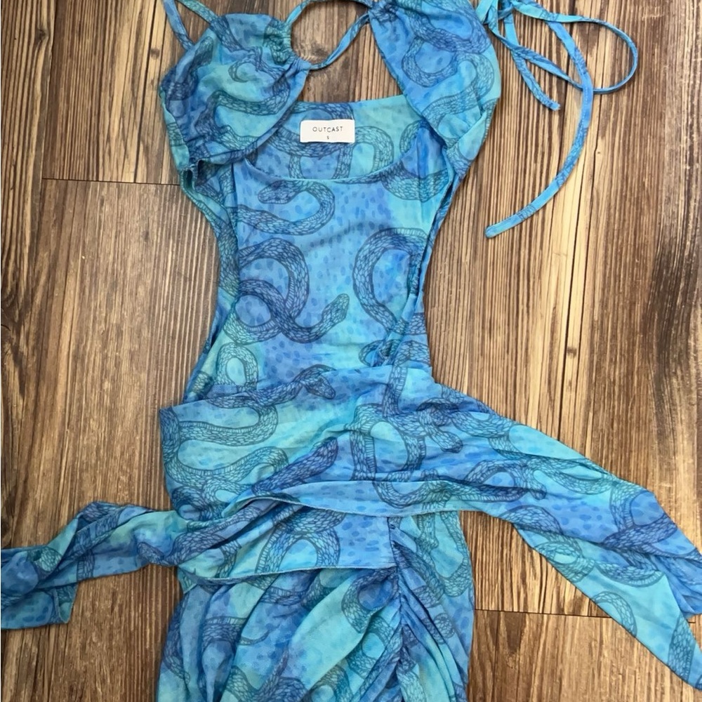 Outcast Asher Mini Dress Cobalt Cobra
